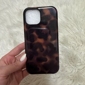 Tortoiseshell Pattern iPhone 15 Case - Brown